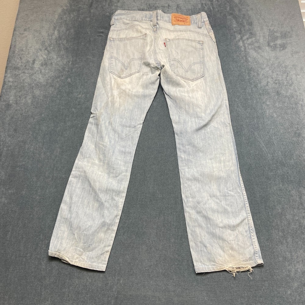 Levi's 506 Standard Fit Jeans Mens 30x34 Blue Denim Flared Light Wash Low Rise